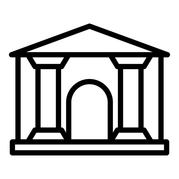 Icono del campus de la Academia Icono de vector del campus de la Academia de contorno para diseño web aislado sobre fondo blanco