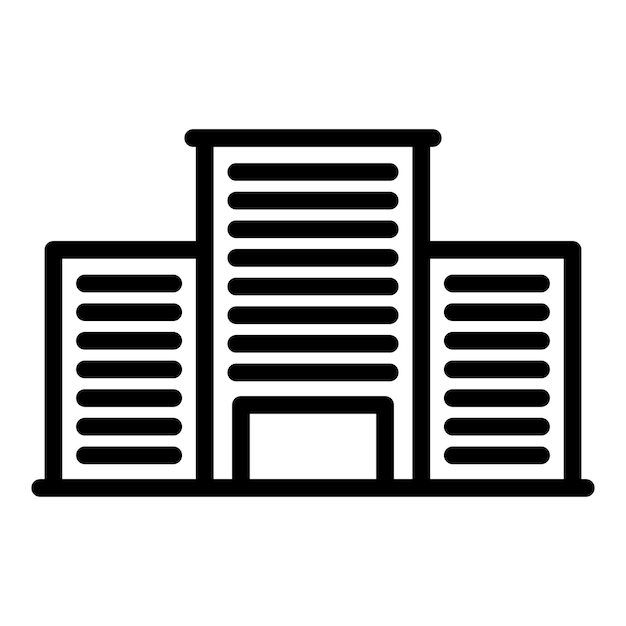 Icono del campus de posgrado Esquema del icono de vector del campus de posgrado para diseño web aislado en fondo blanco