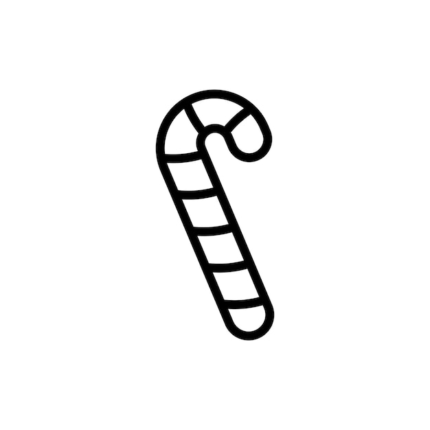 Icono de caña de caramelo aislado en fondo blanco