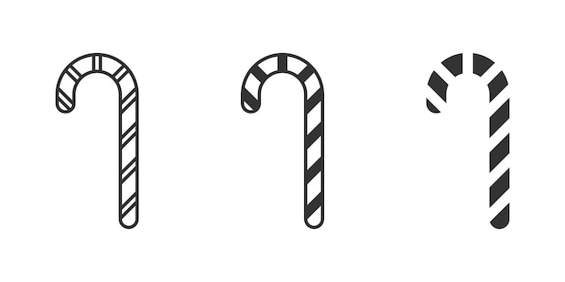 Icono de caña de caramelo de Navidad Ilustración vectorial