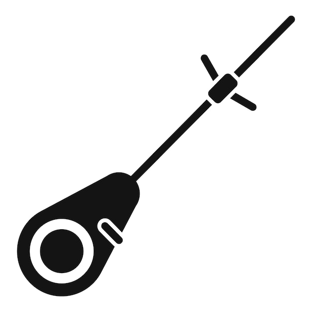 El icono de la caña de pesca moderna es un vector simple deporte de la temporada