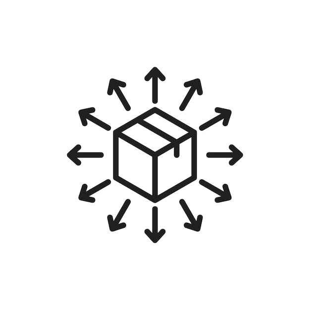 Icono del canal de distribución Contorno delgado sencillo