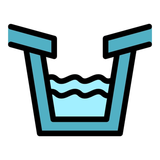 Icono de canalón de canalón Contorno de canalón de canalón vector icono color plano aislado