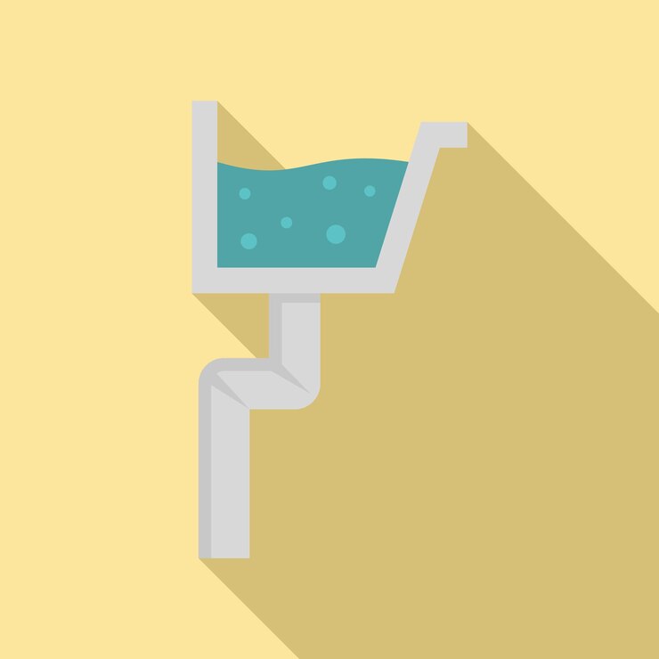 Vector icono de canalón de casa ilustración plana del icono de vector de canalón de casa para diseño web