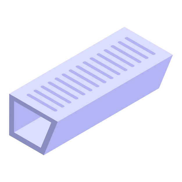 Icono de canalón de hierro Isométrico de icono de vector de canalón de hierro para diseño web aislado sobre fondo blanco