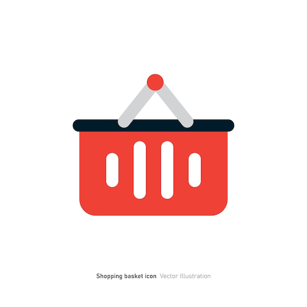 Icono de la canasta de compras diseño plano Ilustración vectorial