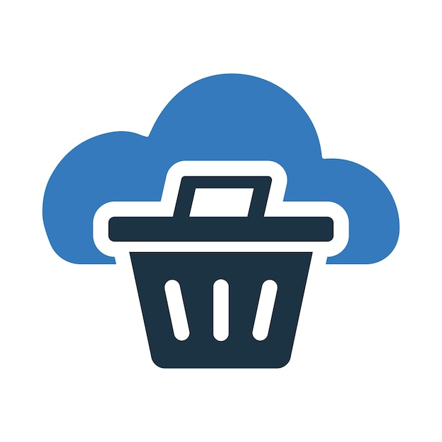 Ícono de la canasta de compras en la nube Ilustración vectorial editable simple