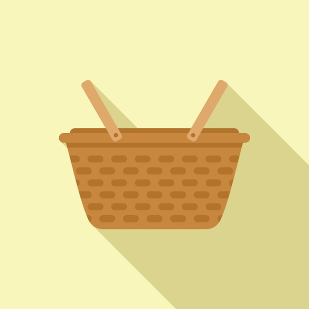 El icono de la canasta del mango es un vector plano. La bolsa es un picnic. La caja es natural.