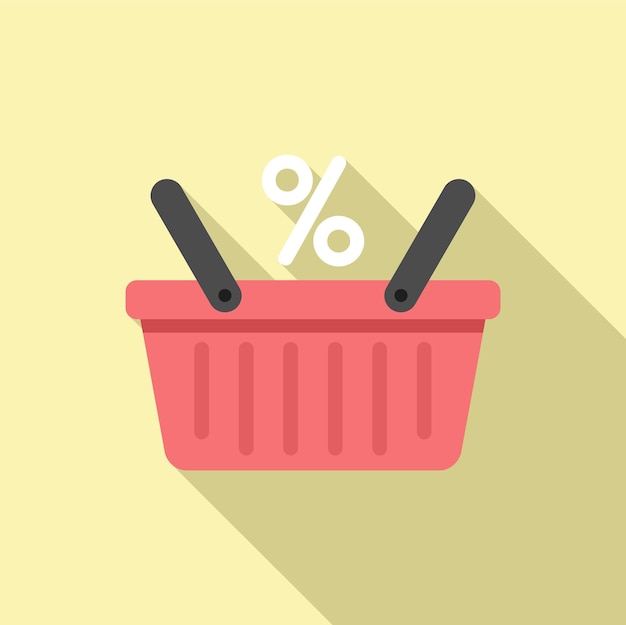 El icono de la canasta de venta es un vector plano. La mezcla digital es el mercado social.