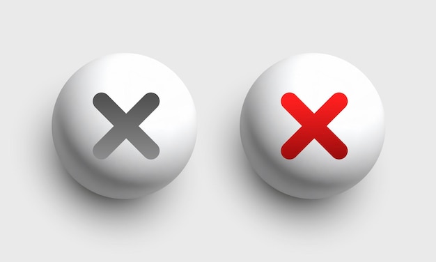 Icono de cancelación 3D Clipart vectorial aislado en fondo blanco