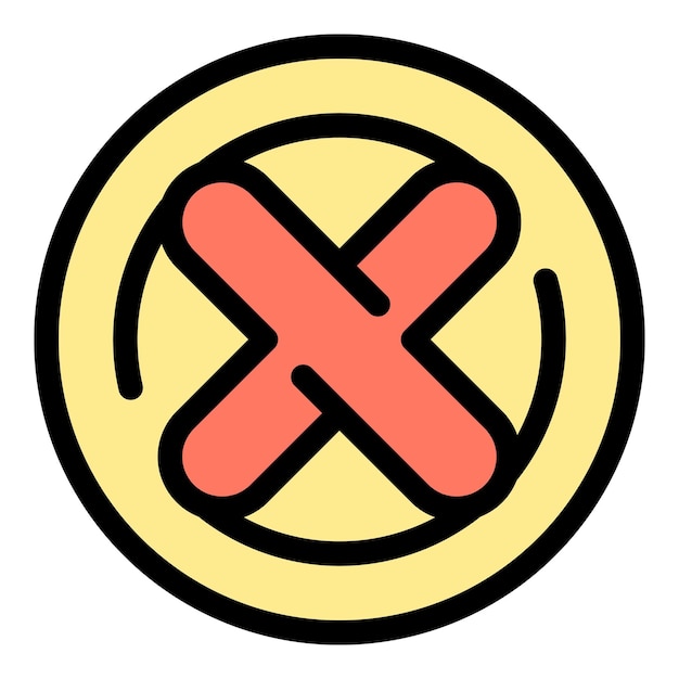 Icono de cancelación de pago de señal de rechazo contorno icono de vector de cancelación de pago de señal de rechazo para diseño web aislado en color plano de fondo blanco