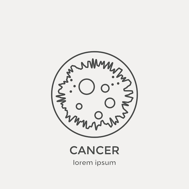 Icono de cáncer. conjunto de iconos de líneas finas modernas. elementos gráficos web de diseño plano.