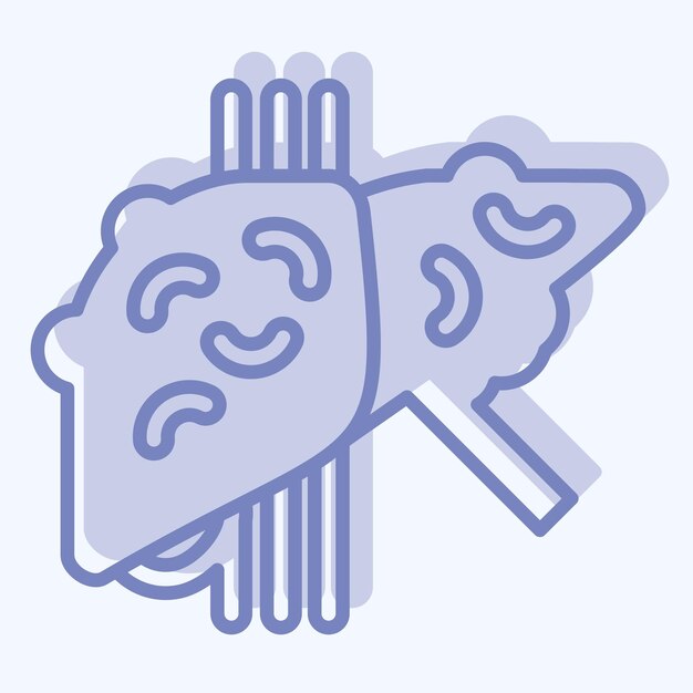 Icono Cáncer de hígado relacionado con Hepatólogo símbolo estilo de dos tonos diseño simple editable