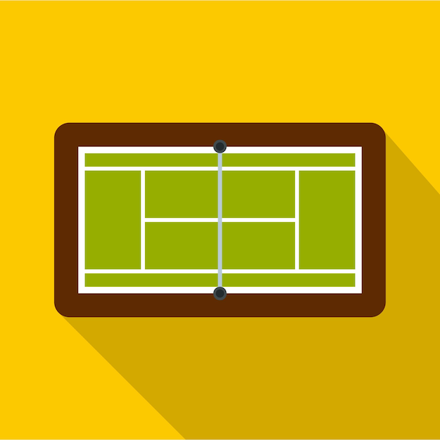 Vector icono de la cancha de tenis ilustración plana del ícono vectorial de la cancha de tenis para la web