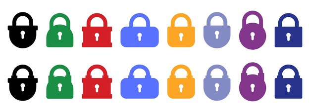 Icono de candado abierto y cerrado en estilo plano Ilustración de vector de bloqueo Signo de verificación de seguridad