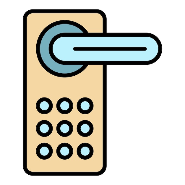 Icono de candado de combinación inalámbrica Contorno de candado de combinación inalámbrico vector icono color plano aislado