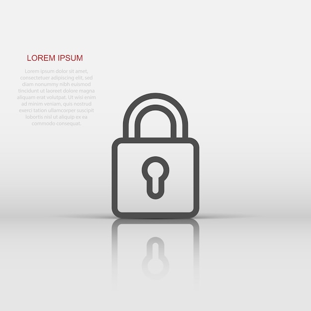 Icono de candado en estilo plano Ilustración de vector de bloqueo sobre fondo blanco aislado Concepto de negocio privado