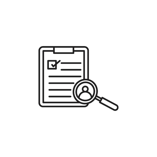 Ícono de candidato a un puesto de trabajo Ilustración de línea plana y delgada vectorial