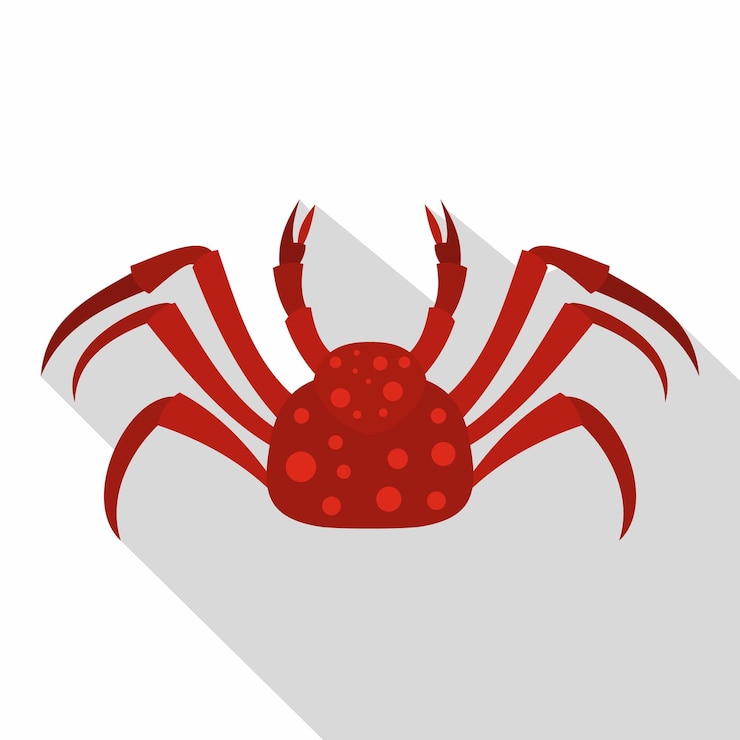 Vector icono de cangrejo rojo de alaska ilustración plana del icono vectorial de cang rejo rojo del alaska para la web aislado sobre fondo blanco