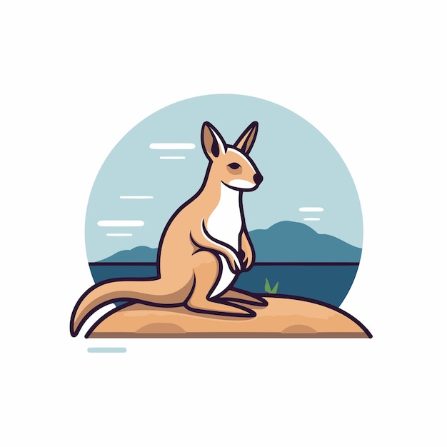 Vector icono de canguro en estilo plano ilustración vectorial de cangur