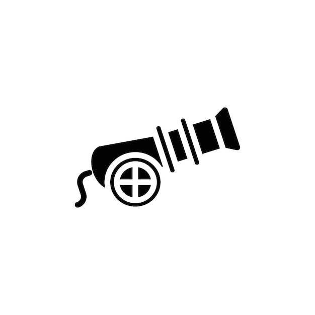 El icono del cañón, el logotipo, el contorno vectorial del conjunto de señales
