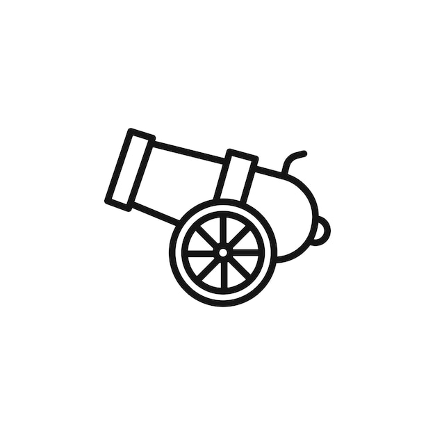 Icono de cañón Vector plano aislado en el contorno