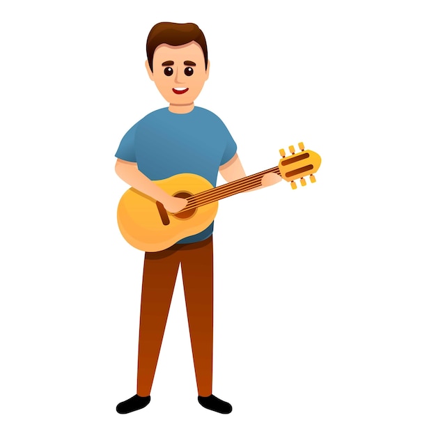 Icono de cantante de guitarra acústica Icono vectorial de cantante de batería acústica para diseño web aislado sobre fondo blanco