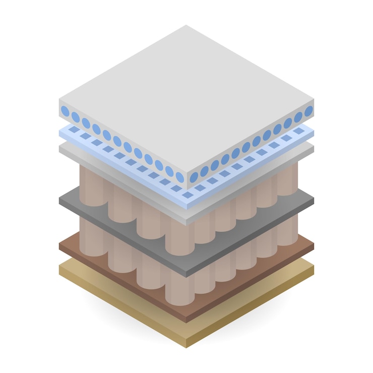 Vector icono de capa de colchón doble isométrico de icono de vector de capa de colchón doble para diseño web aislado sobre fondo blanco