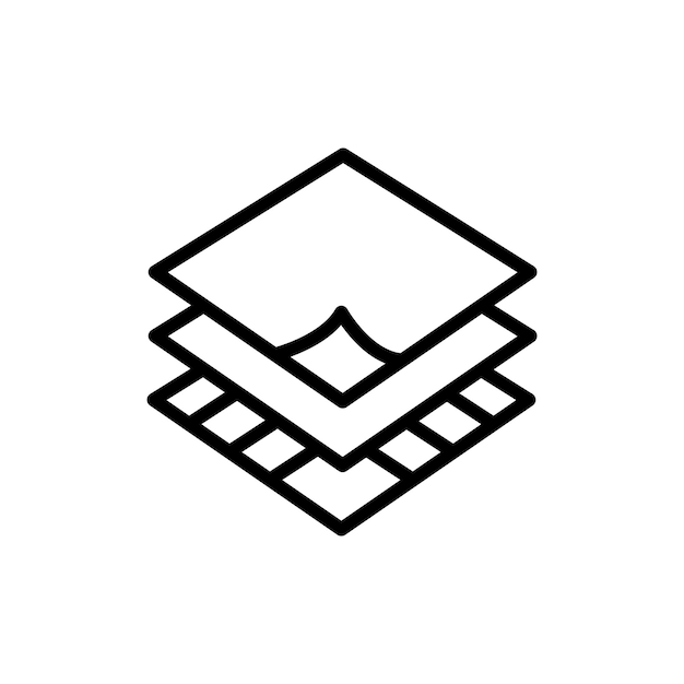 Icono de capas de tierra aislado en fondo blanco