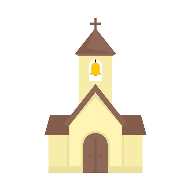 Icono de la capilla de la ciudad ilustración plana del icono de vector de la capilla de la ciudad aislado sobre fondo blanco