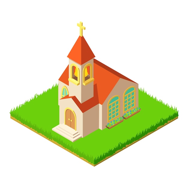 Vector icono de capilla ilustración isométrica del icono de vector de capilla para web