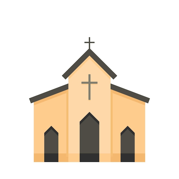 Icono de capilla Ilustración plana del icono de vector de capilla para web