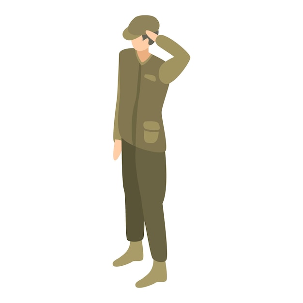 Icono de capitán del ejército Isométrico del icono de vector de capitán del ejército para diseño web aislado sobre fondo blanco