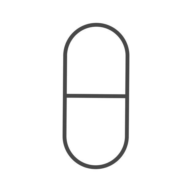 Ícono de la cápsula de la medicina Símbolo lineal de la pastilla Tabla médica para accidente cerebrovascular editable