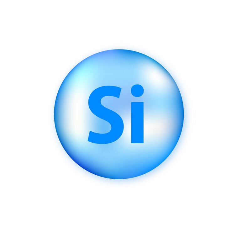 Vector icono de cápsula de píldora brillante azul mineral si silicium