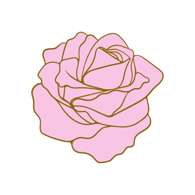 Icono de capullo de rosa patrón de flor de rosa elegante simple para invitaciones de boda y tarjetas