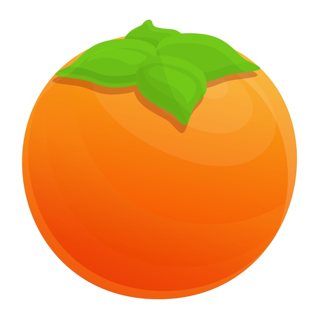 Icono de caqui Caricatura de icono de vector de caqui para diseño web aislado sobre fondo blanco