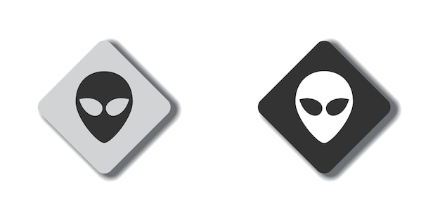 Icono de cara alienígena Ilustración de vector plano