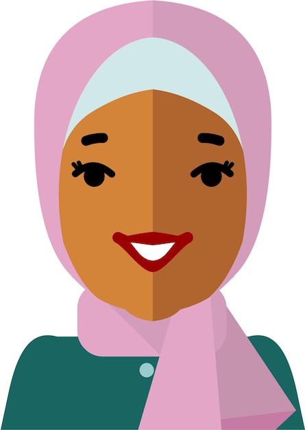 Icono de cara de Avatar de mujer árabe en Hijab