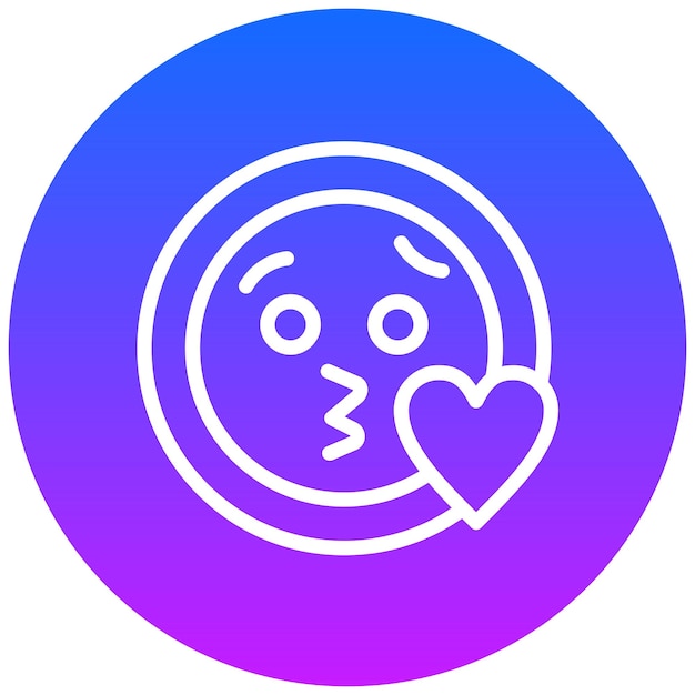 El icono de la cara de los besos