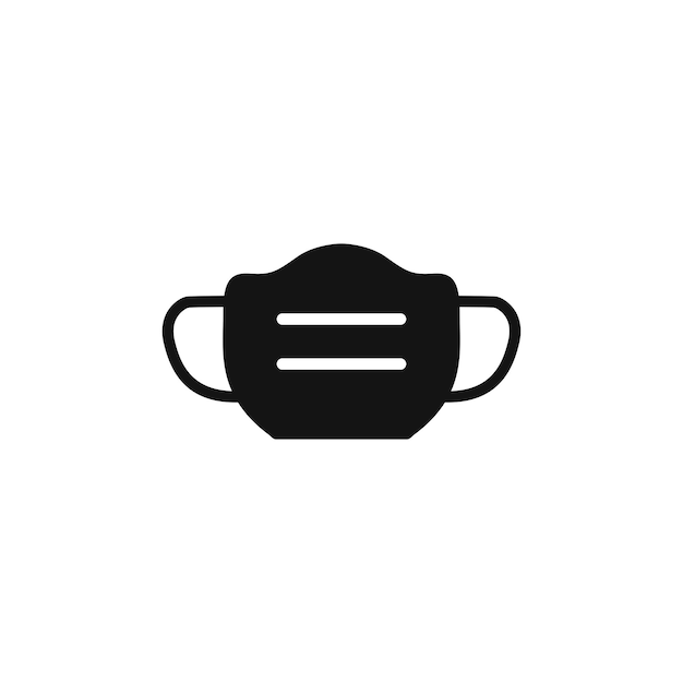 El icono de la cara de la máscara aislado en fondo blanco