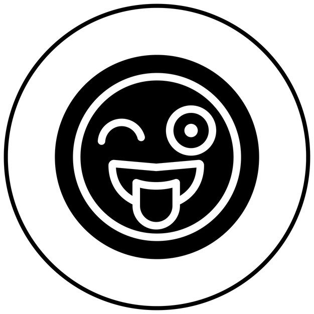 El icono de la cara parpadeante con la lengua