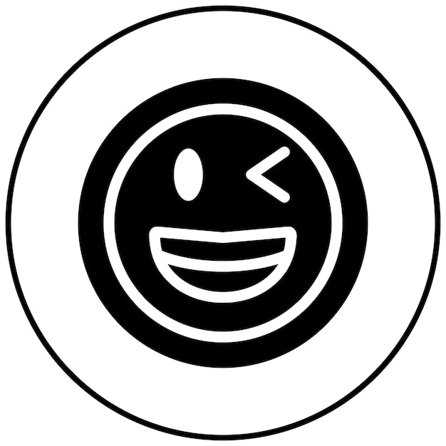 Icono de la cara que hace un guiño