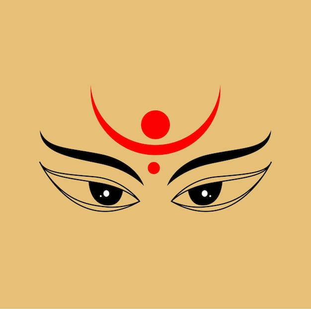 Icono de la cara de Shakti Ilustración de la cara de Lord Durga