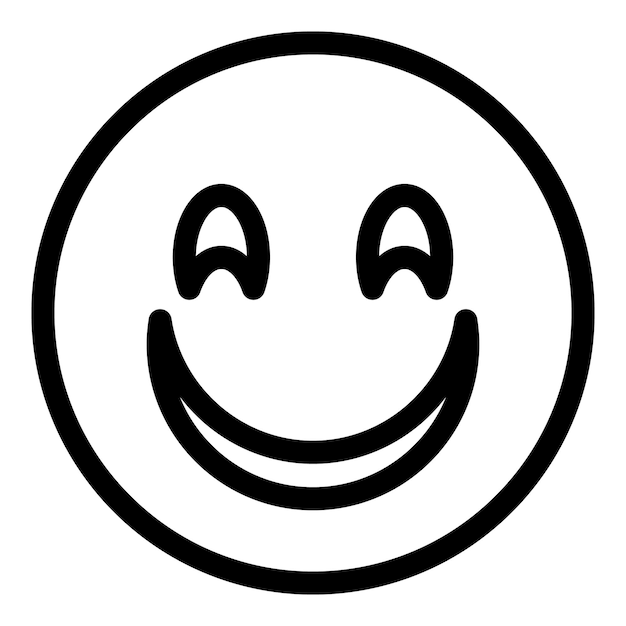 Icono de cara sonriente contorno icono de vector de cara sonriente para diseño web aislado sobre fondo blanco