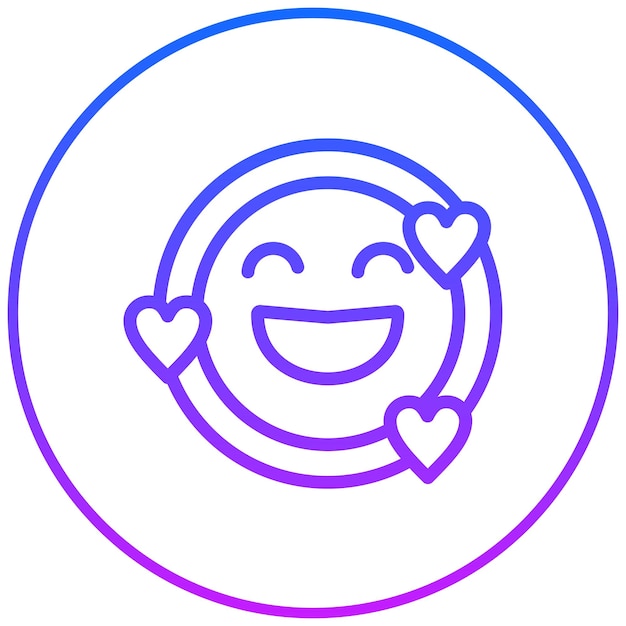 El icono de la cara sonriente con corazones