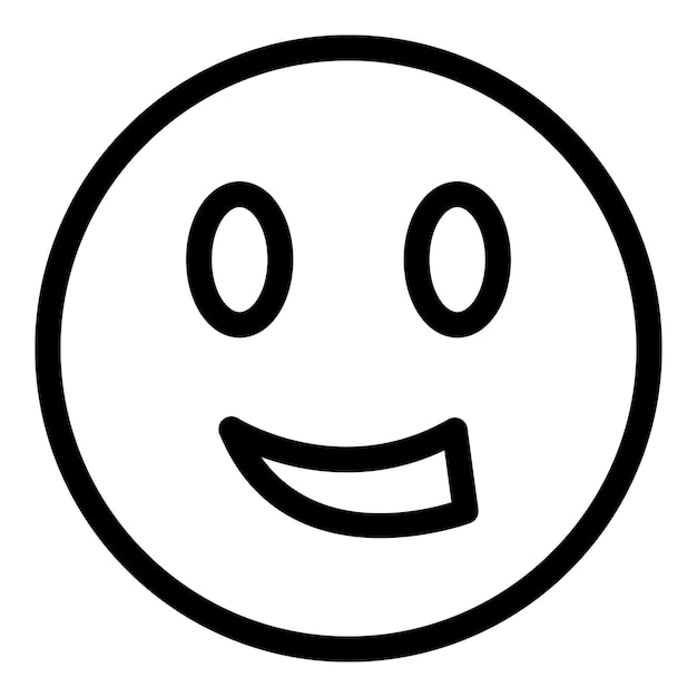 Icono de cara de sonrisa Contorno Icono de vector de cara de sonrisa para diseño web aislado sobre fondo blanco