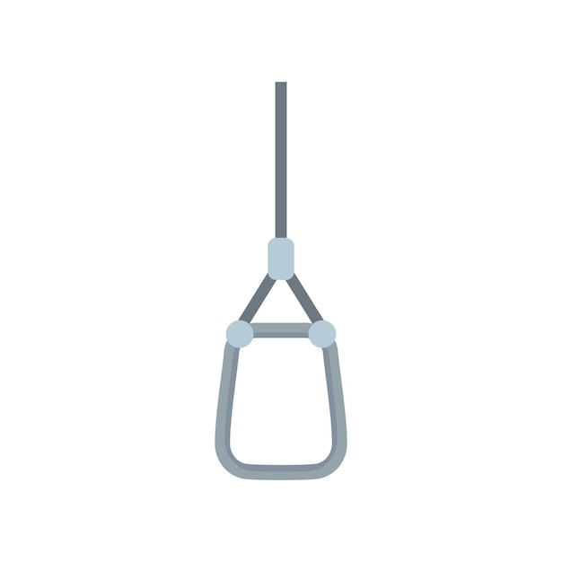 Icono de carabina de metal escalador industrial Ilustración plana del icono de vector de carabina de metal escalador industrial aislado sobre fondo blanco