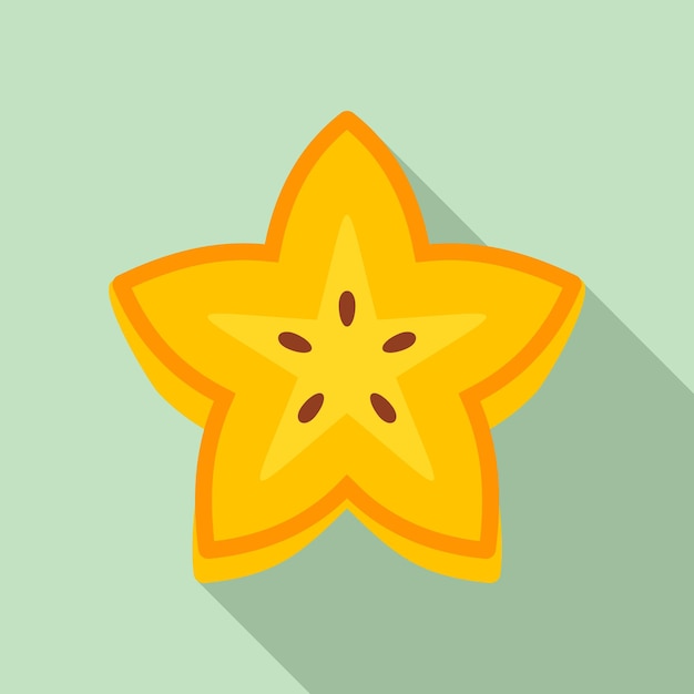 Icono de carambola cortada Ilustración plana del icono de vector de carambola cortada para diseño web