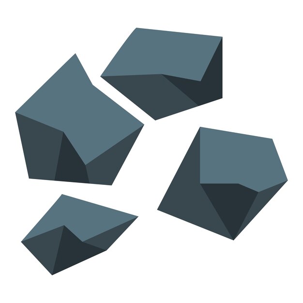 Icono de carbón negro Isométrico de icono de vector de carbón negro para diseño web aislado sobre fondo blanco
